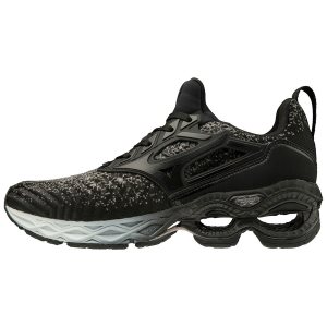 Mizuno Wave Creation Waveknit Παπουτσια Για Τρεξιμο Γυναικεια - Μαυρα